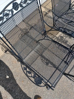 Ensemble de 4 chaises d'extérieur Woodard de style mi-siècle moderne