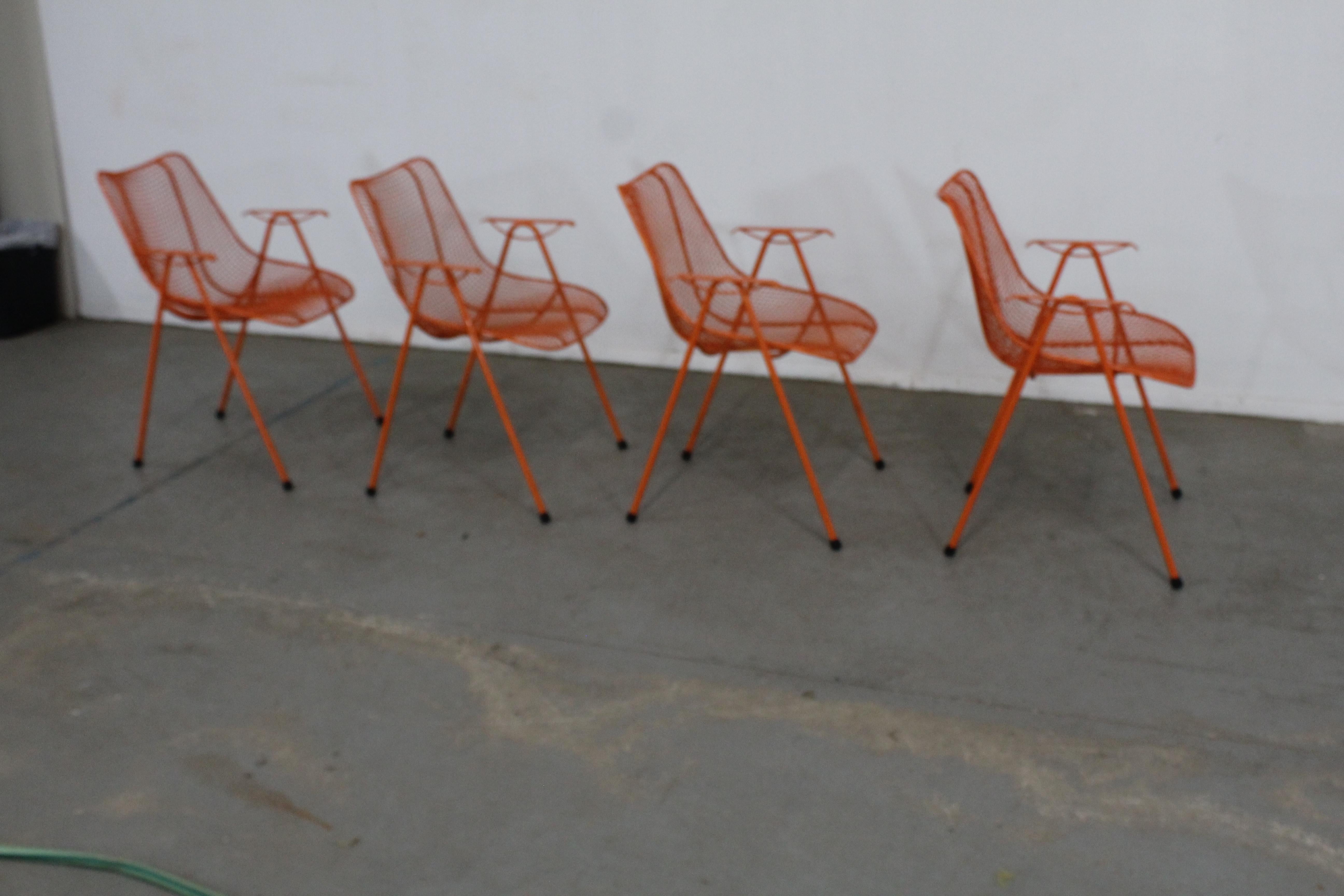 Set of 4 Mid-Century Modern Woodard Outdoor Sculptura Chairs For Sale 6