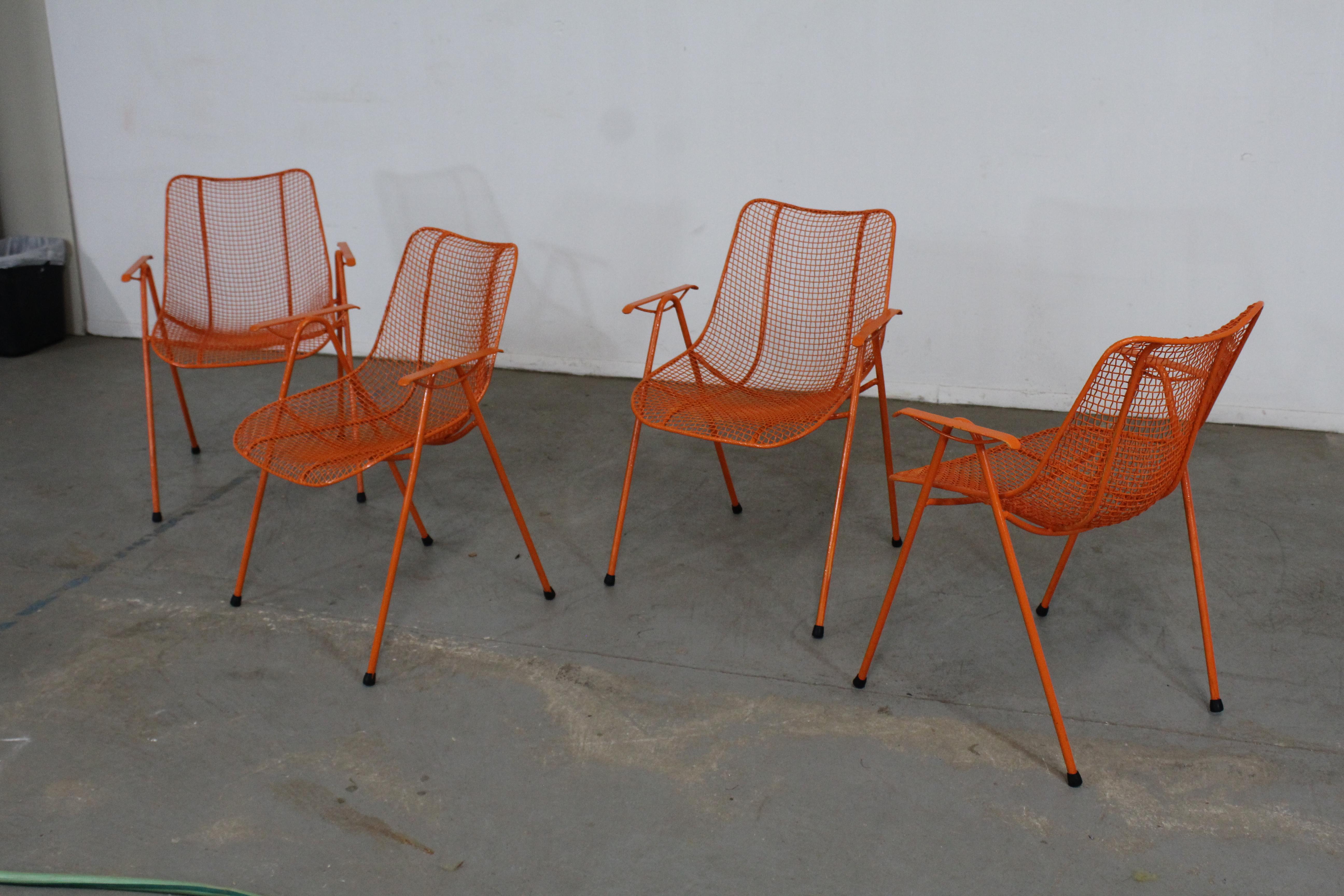 Set of 4 Mid-Century Modern Woodard Outdoor Sculptura Chairs For Sale 7