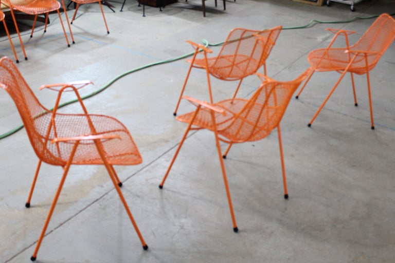 Set of 4 Mid-Century Modern Woodard Outdoor Sculptura Chairs For Sale 10