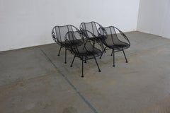 Set of 4 Mid-Century Modern Woodard Sculptura Outdoor Satellite Lounge Chairs