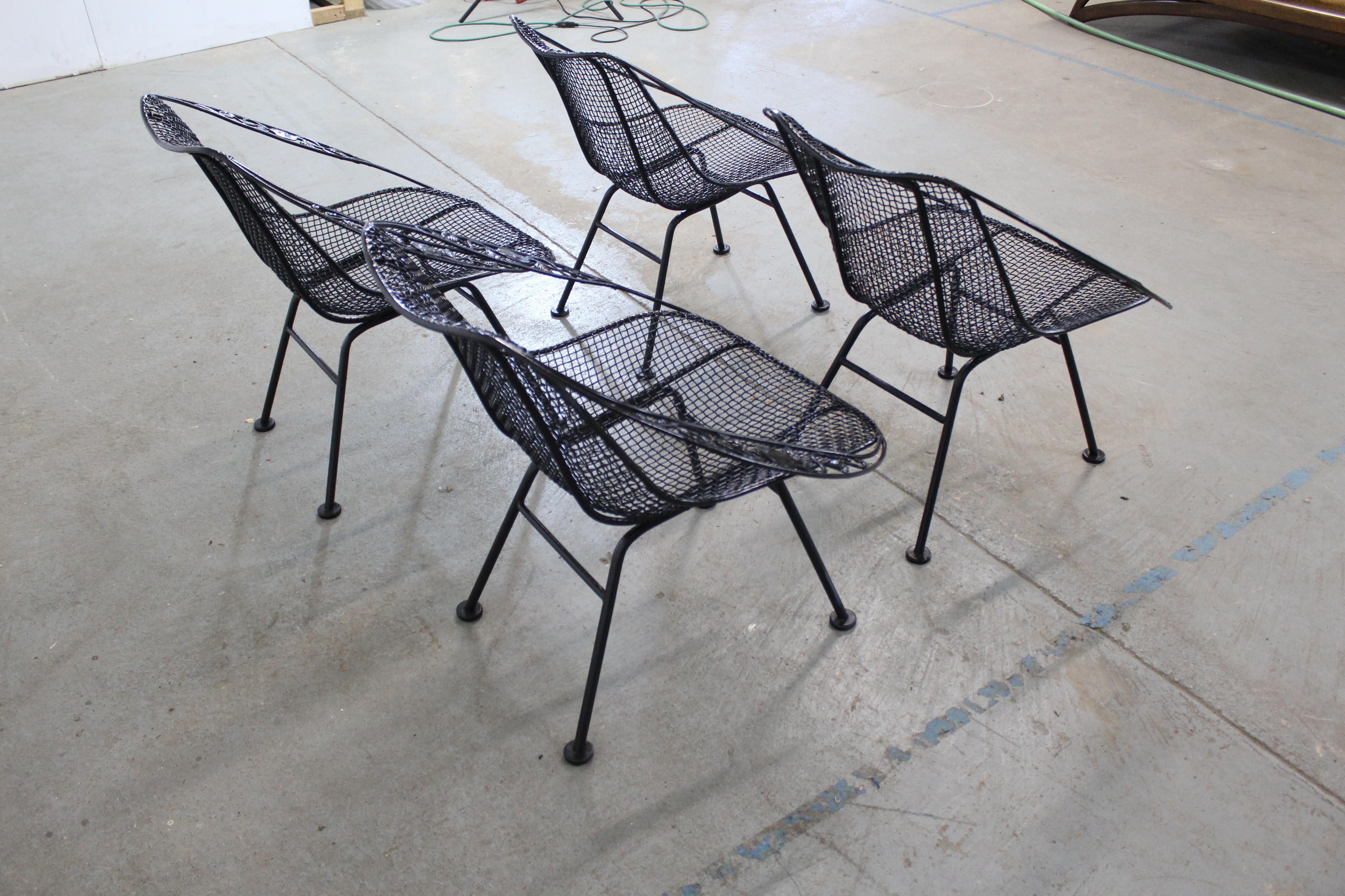 Juego de 4 sillas satélite de exterior Woodard Sculptura, modernas de mediados de siglo siglo XX en venta
