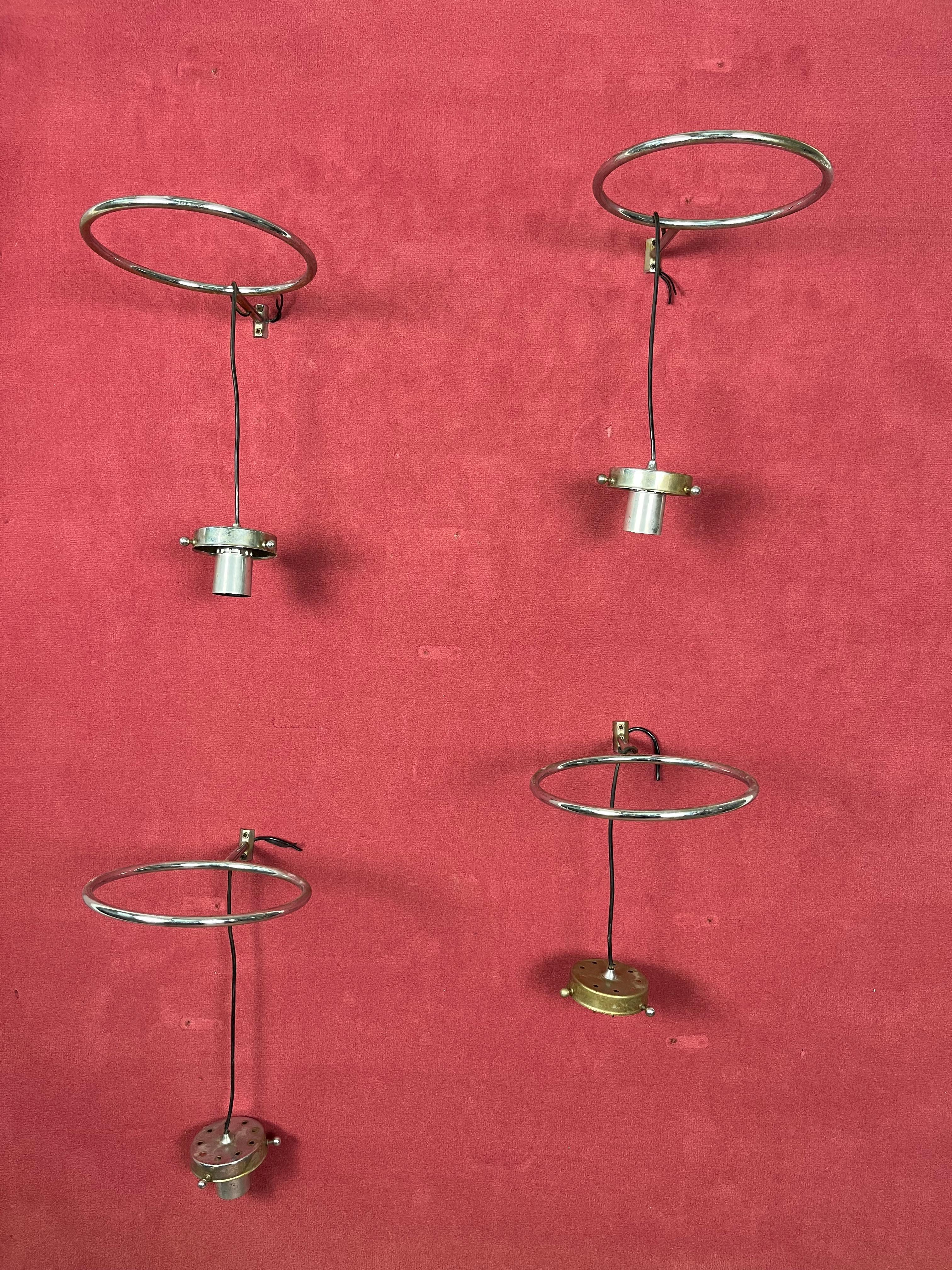 Set of 4 Mid-century Murano Glass Wall Lamps attributed to Gino Sarfatti, 1960s For Sale 10