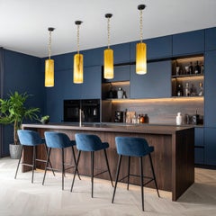 Set of 4 Mid-Century Murano Tubular Pendant Lights inspired by Carlo Nason