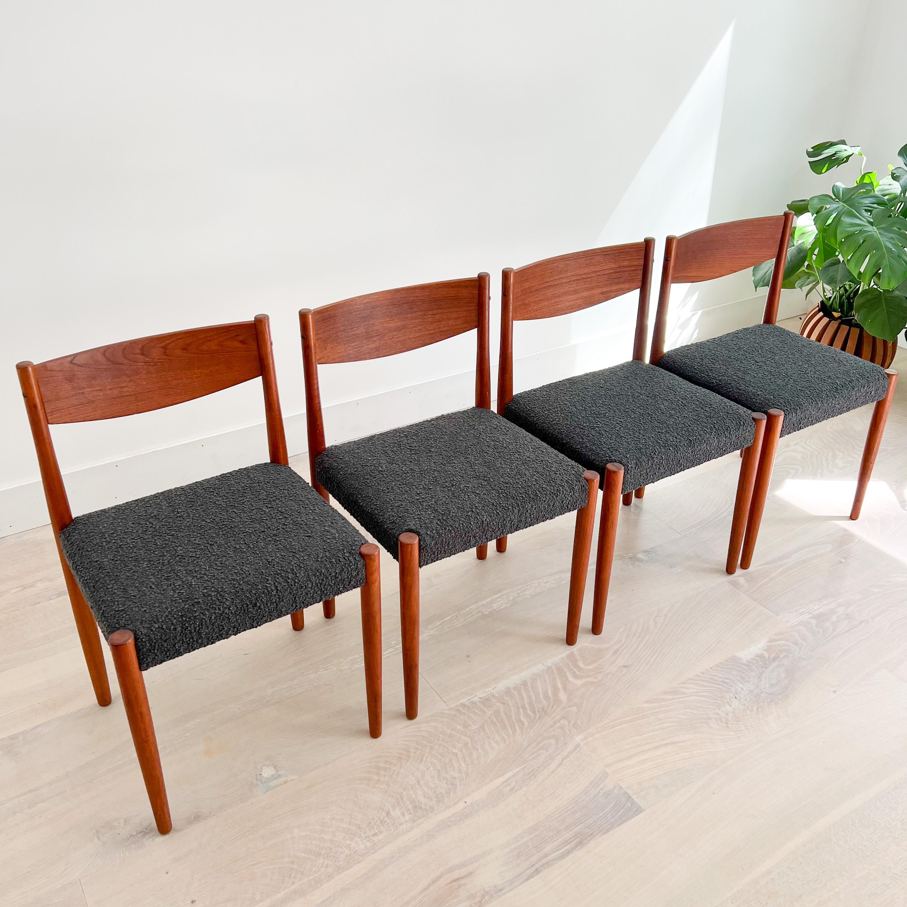 Set of 4 Mid Century Poul Volther for Frem Rojle Teak Dining Chairs 4