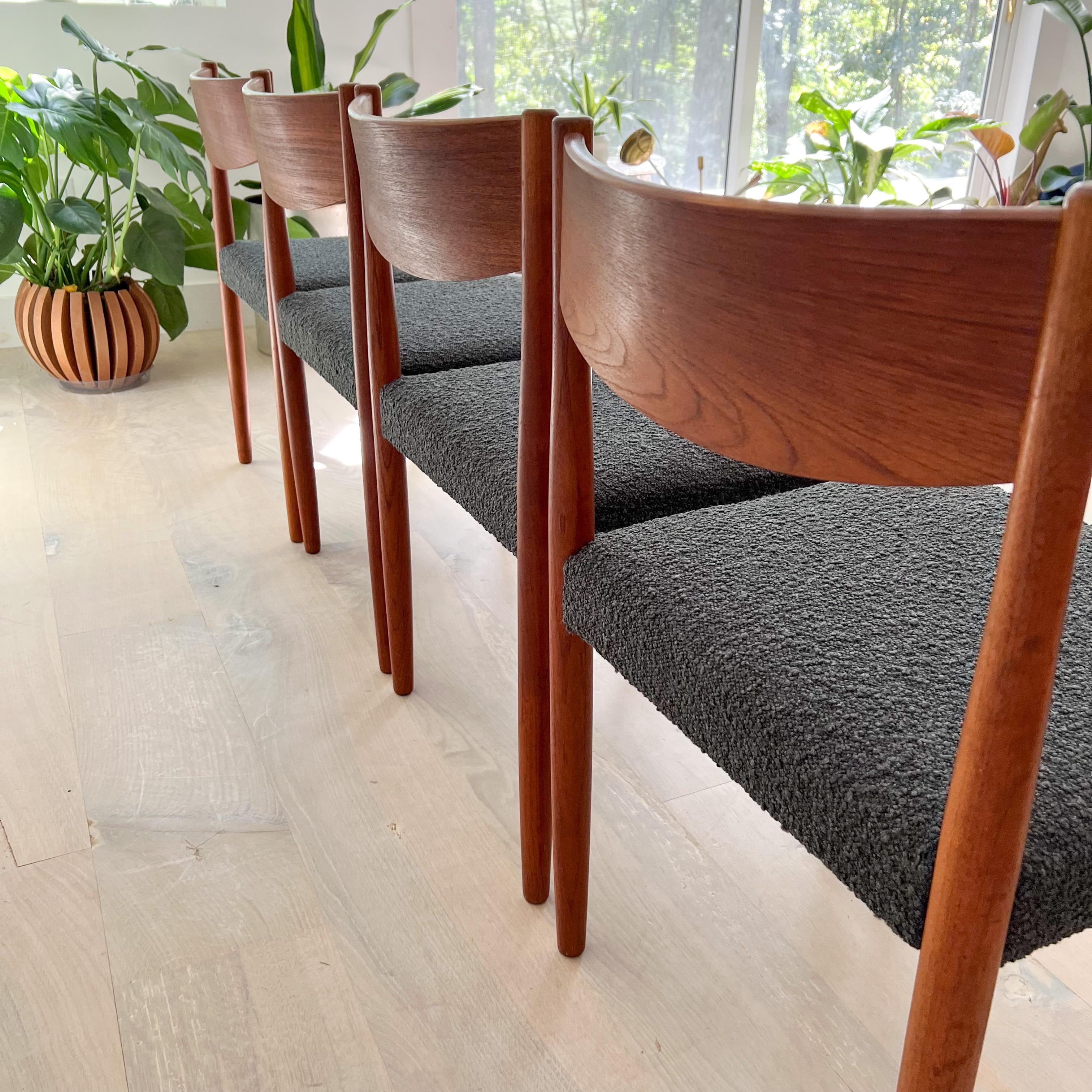Set of 4 Mid Century Poul Volther for Frem Rojle Teak Dining Chairs 2