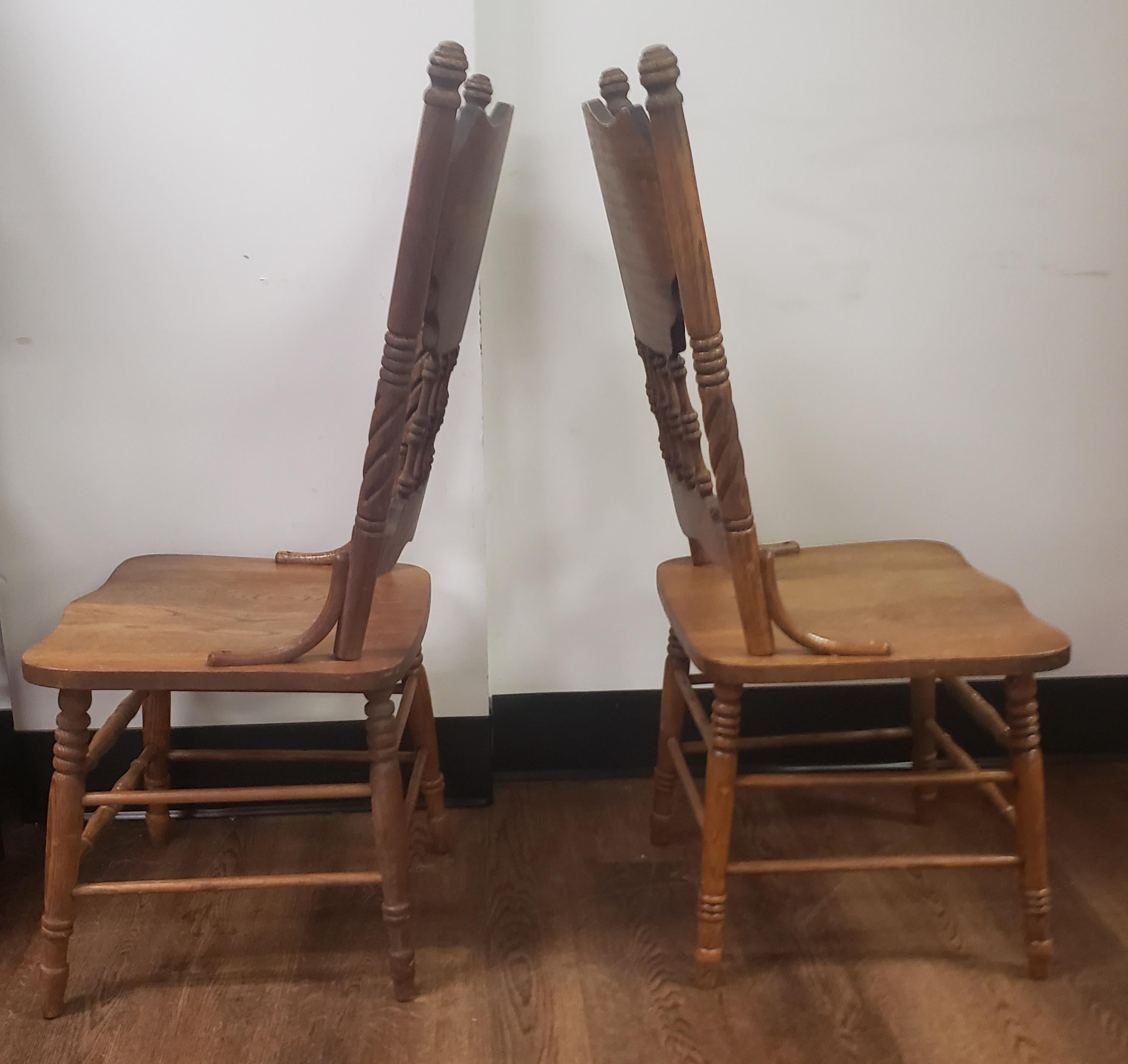 pressback oak chairs