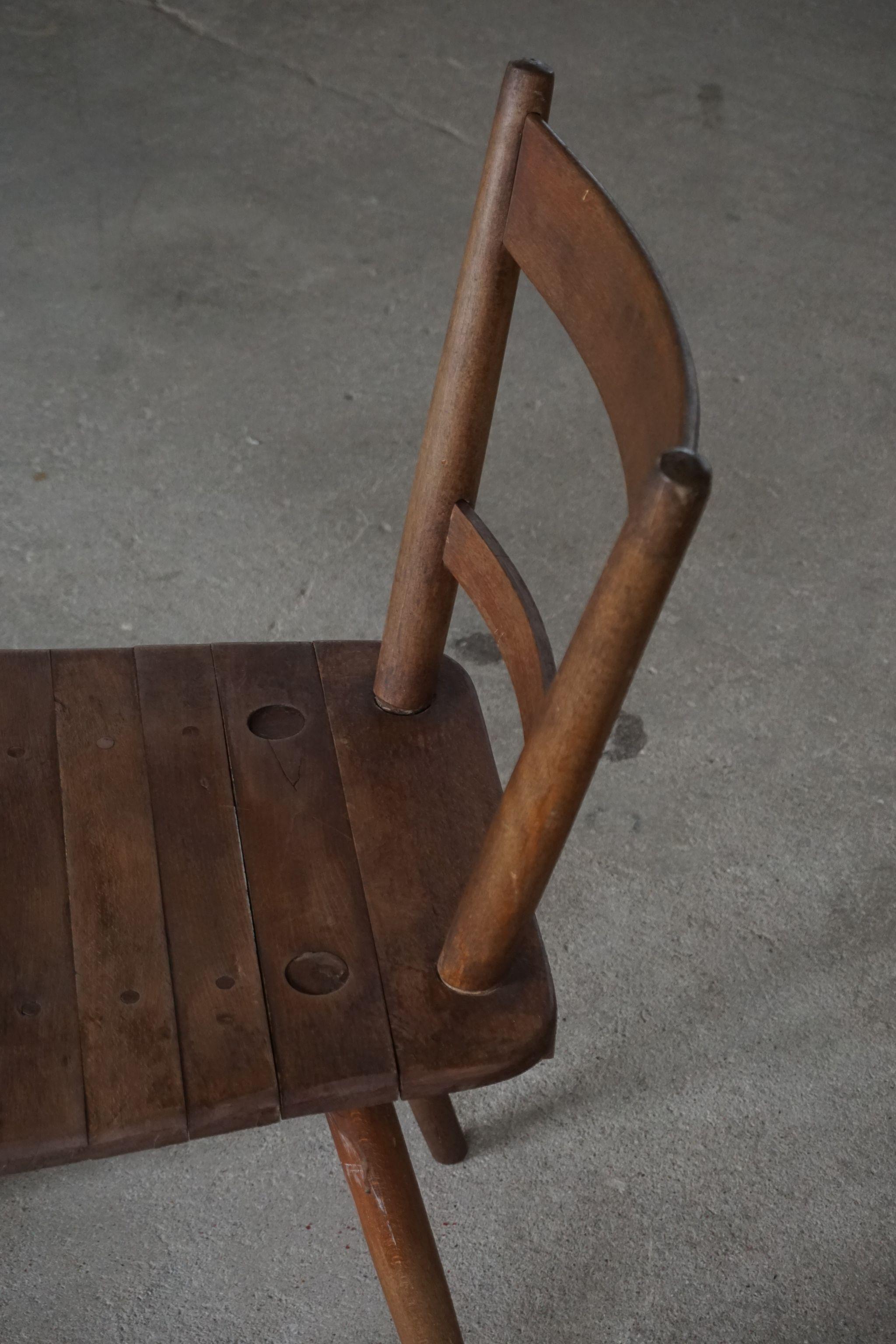 Set of 4 Mid Century Primitive French Dining Chairs, 1950s 4