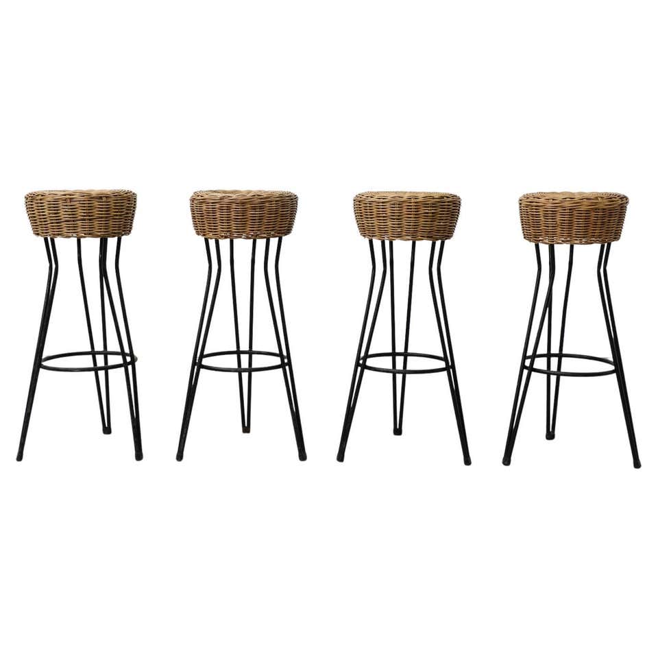 Set of Four Seasons Bar Stools by Mies van der Rohe by Gratz at 1stDibs ...