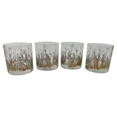 Juego de 4 Vasos Rocks Mid Century con el diseño "Dandelion" de Gregory Duncan