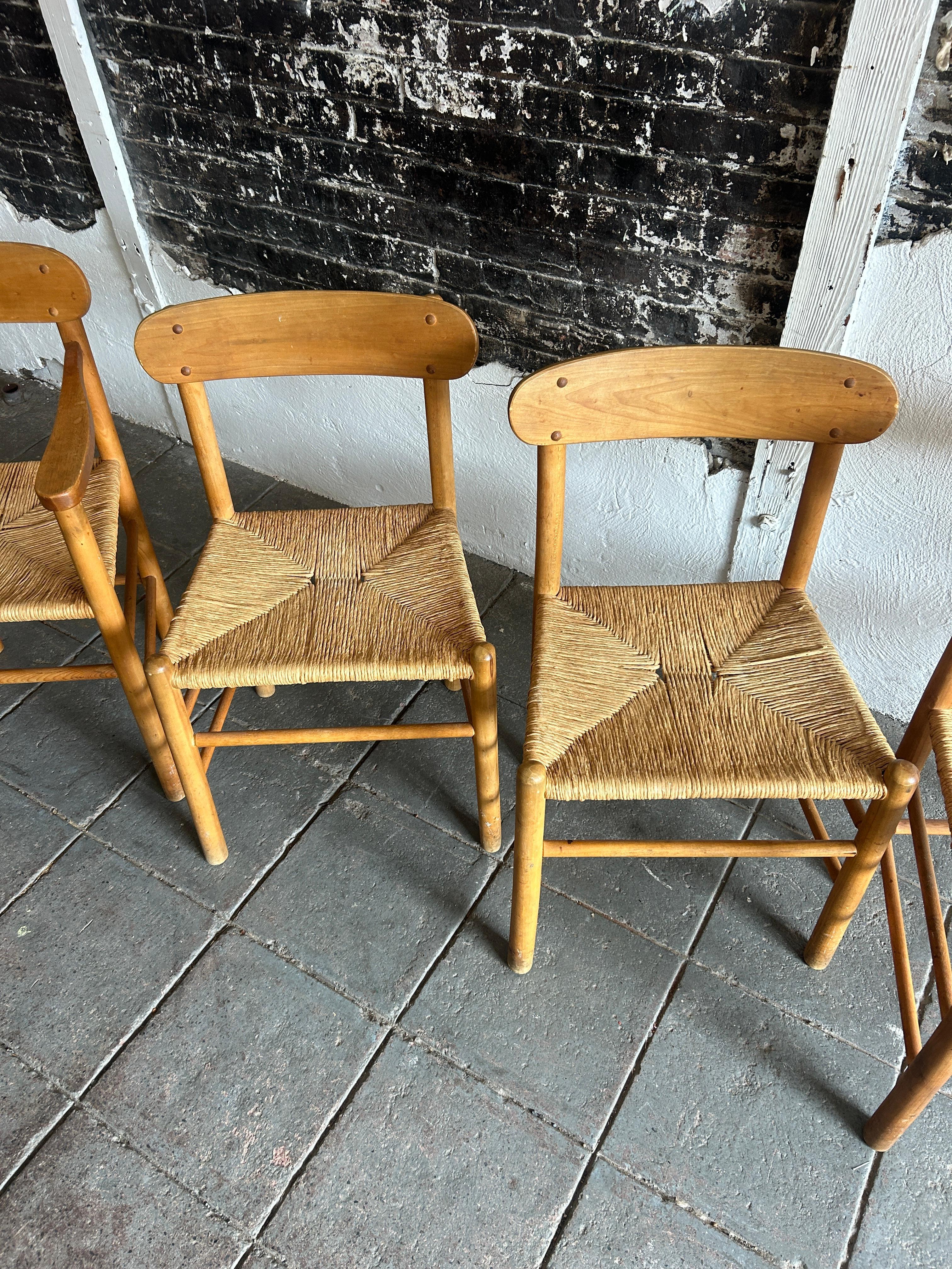 Woodwork Set of 4 Mid century Shaker J39 dining chairs by Børge Mogensen