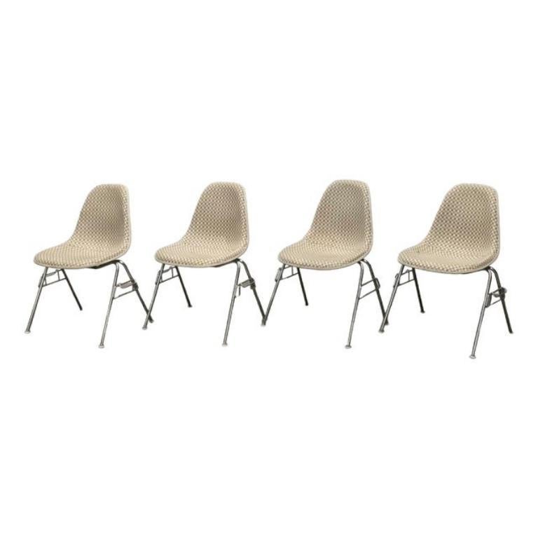 Set of 4 Mid-Century Side Stacking Chairs by Charles & Ray Eames, 1960s