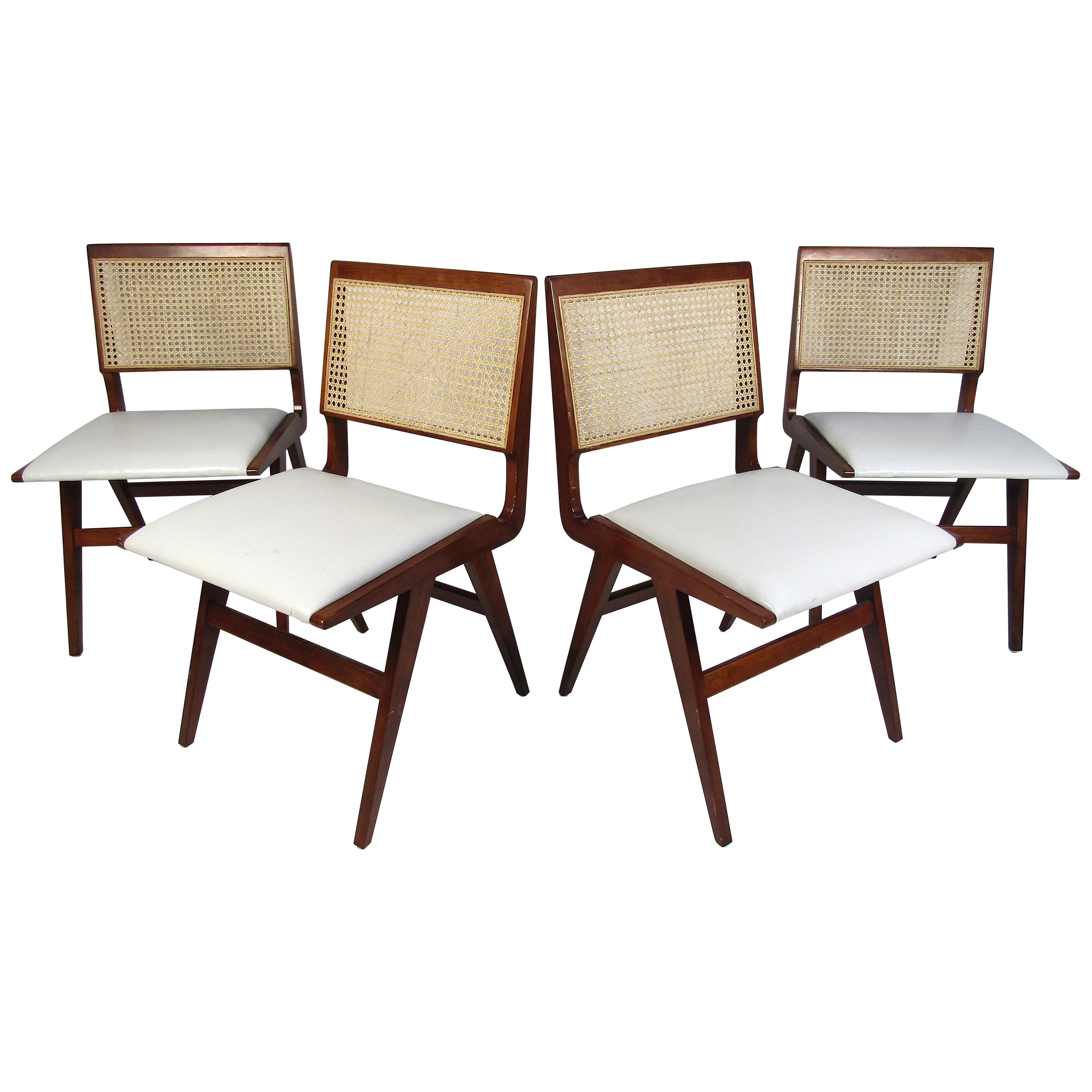 Set of 4 Midcentury Style CaneBack Dining Chairs at 1stDibs