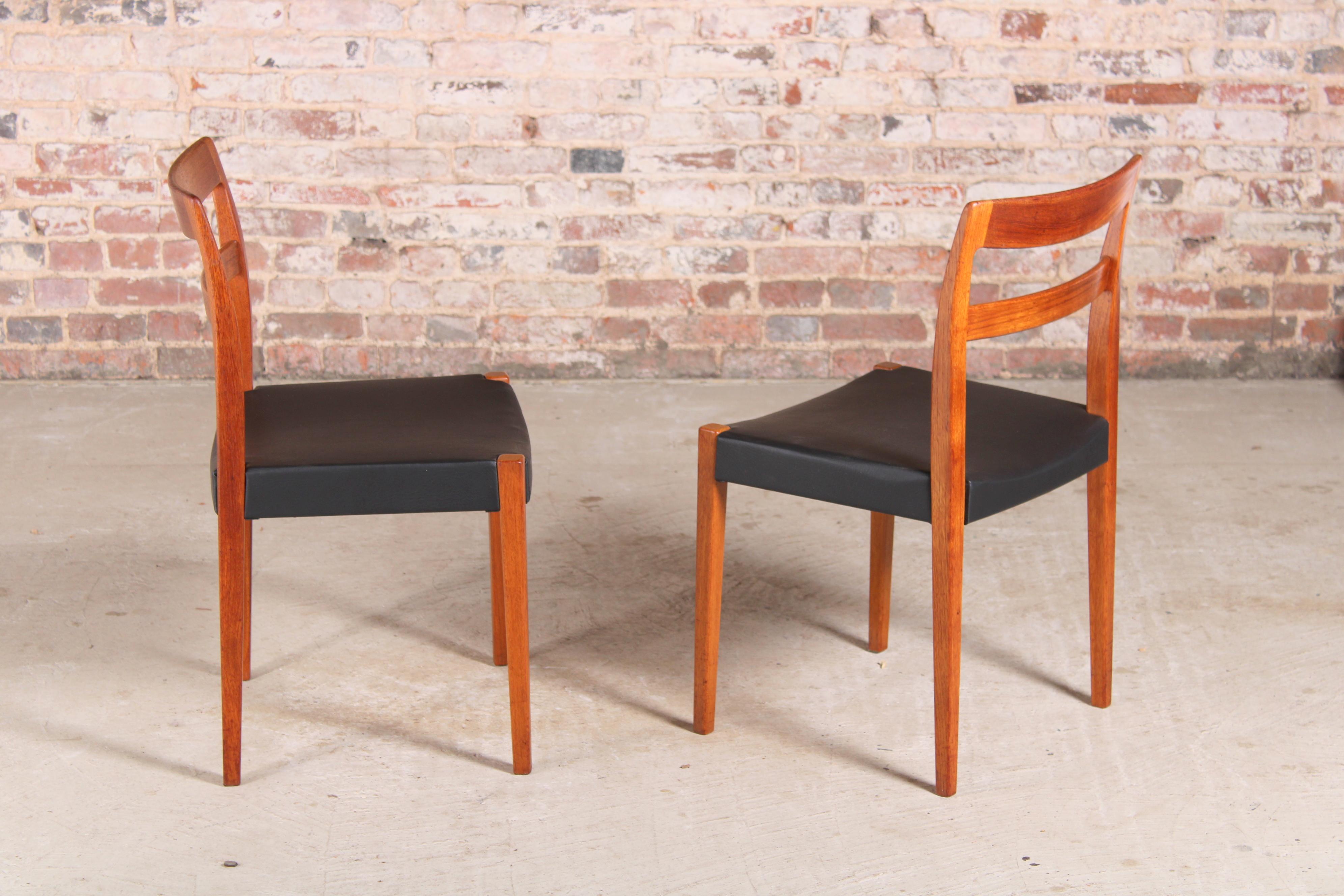 Set of 4 Mid-Century Swedish Teak Dining Chairs For Sale 3