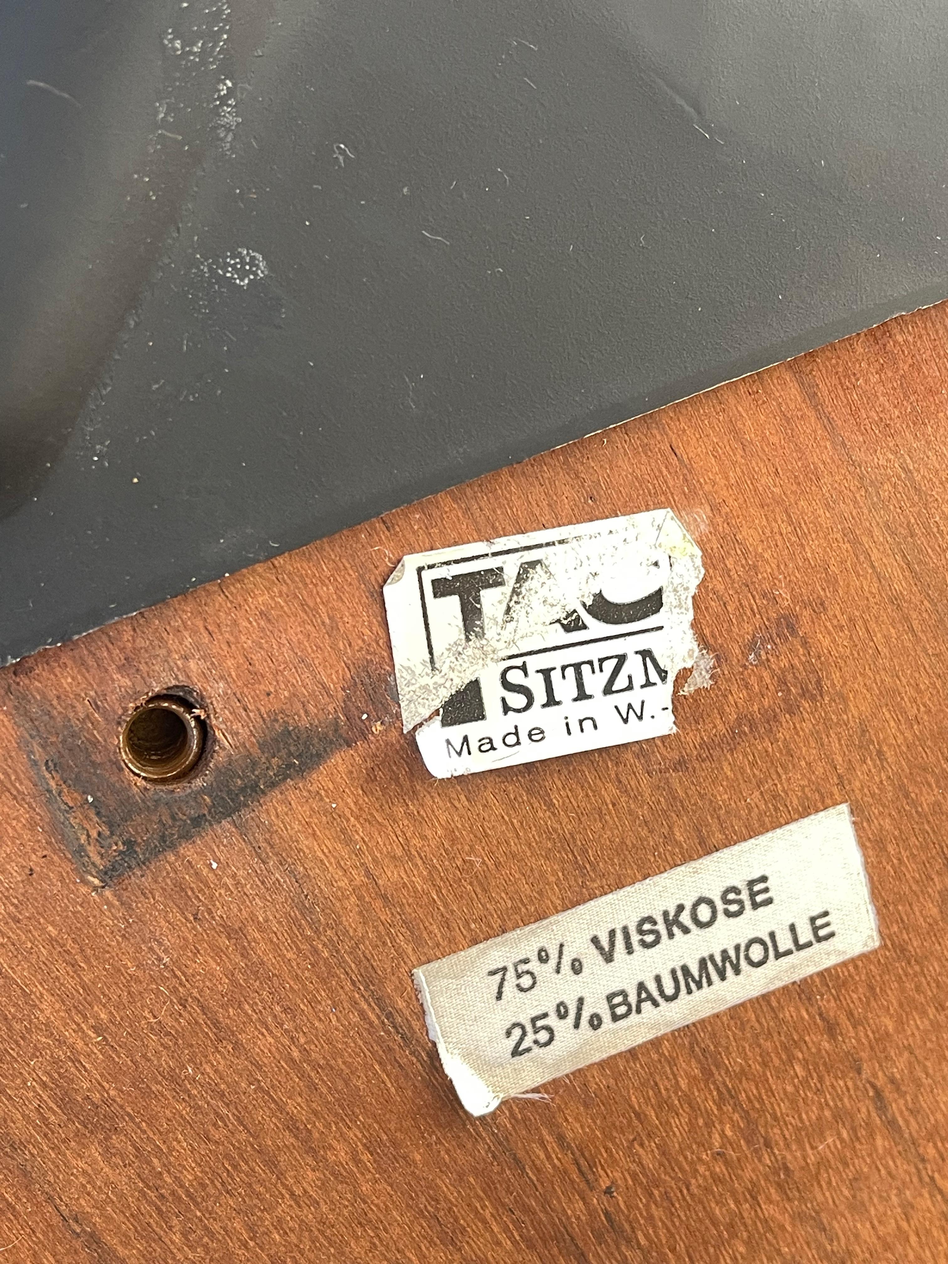 Satz von 4 Mid-Century-Drehstühlen zum Essen  Mahagonifurnier von Tacke Westdeutschland im Angebot 5