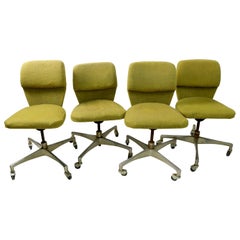 Vintage Set of 4 Mid Century Swivel Office Chairs by Marble Imperial