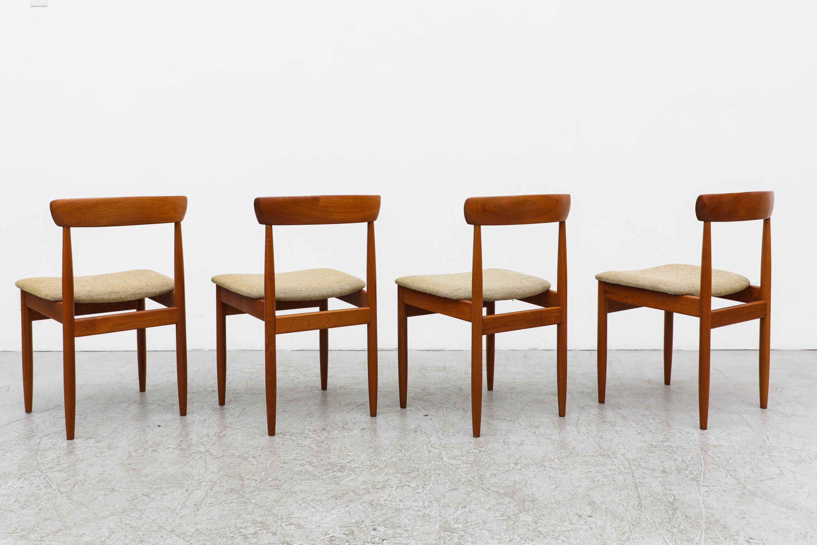 Set of 4 Mid-Century Teak Side Chairs In Good Condition In Los Angeles, CA
