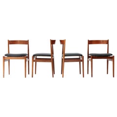 Set of 4 Midcentury ‘101’ Wooden Dining Chairs, Gianfranco Frattini for Cassina