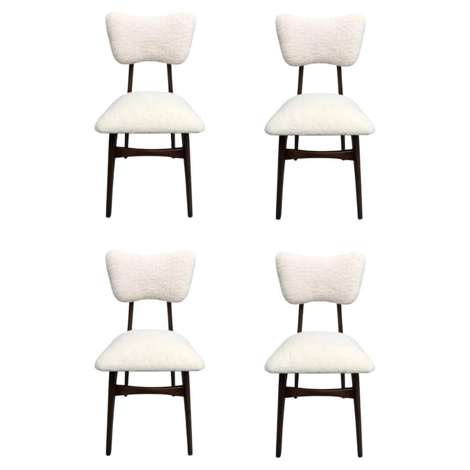 Set of 4 Midcentury Beige Bouclé Dining Chairs, Europe, 1960s For Sale