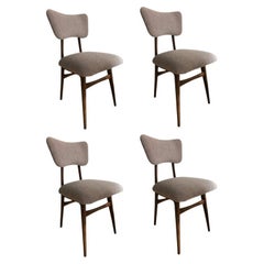 Set of 4 Midcentury Beige Bouclé Dining Chairs, Europe, 1960s