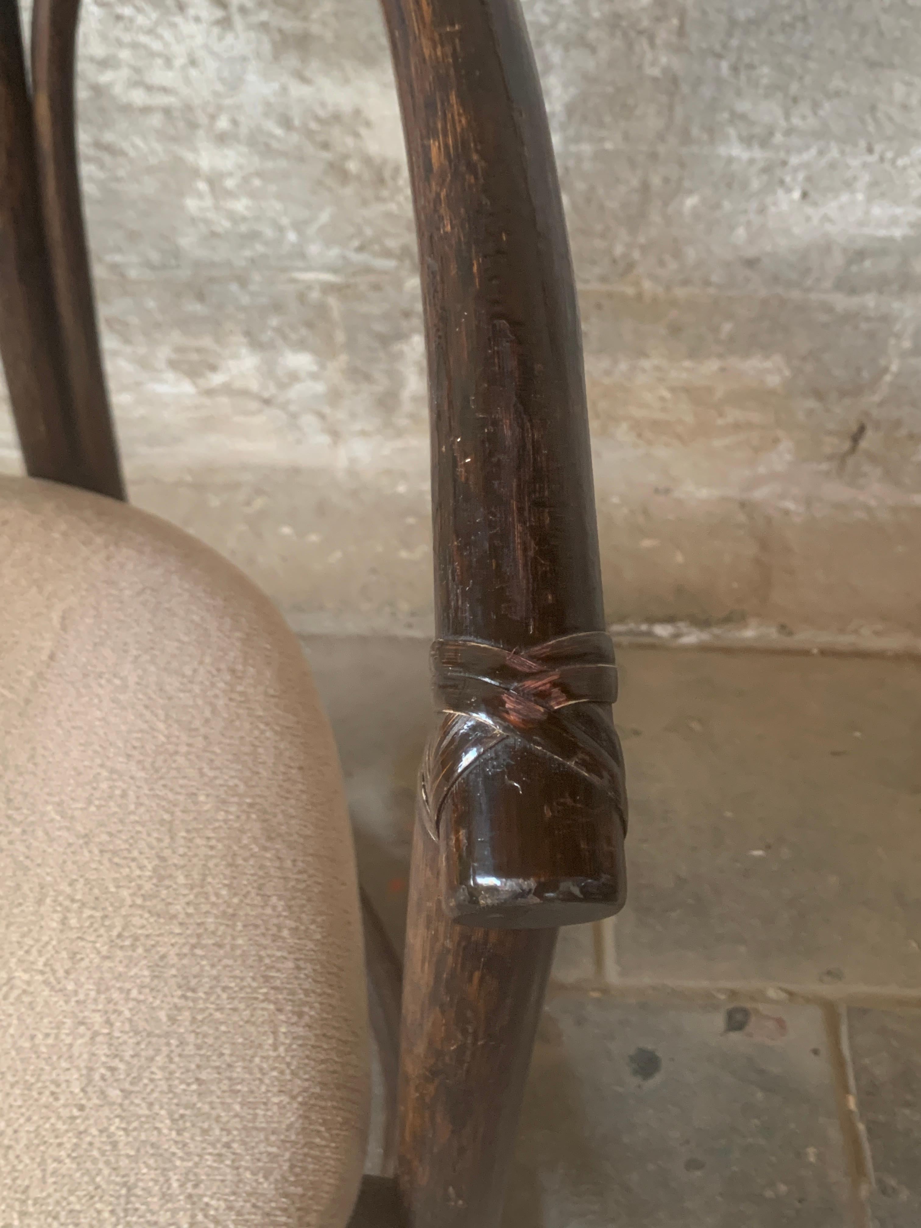 Set of 4 midcentury bentwood bamboo Dutch dining chairs, Rohe Noordwolde 1970s For Sale 6