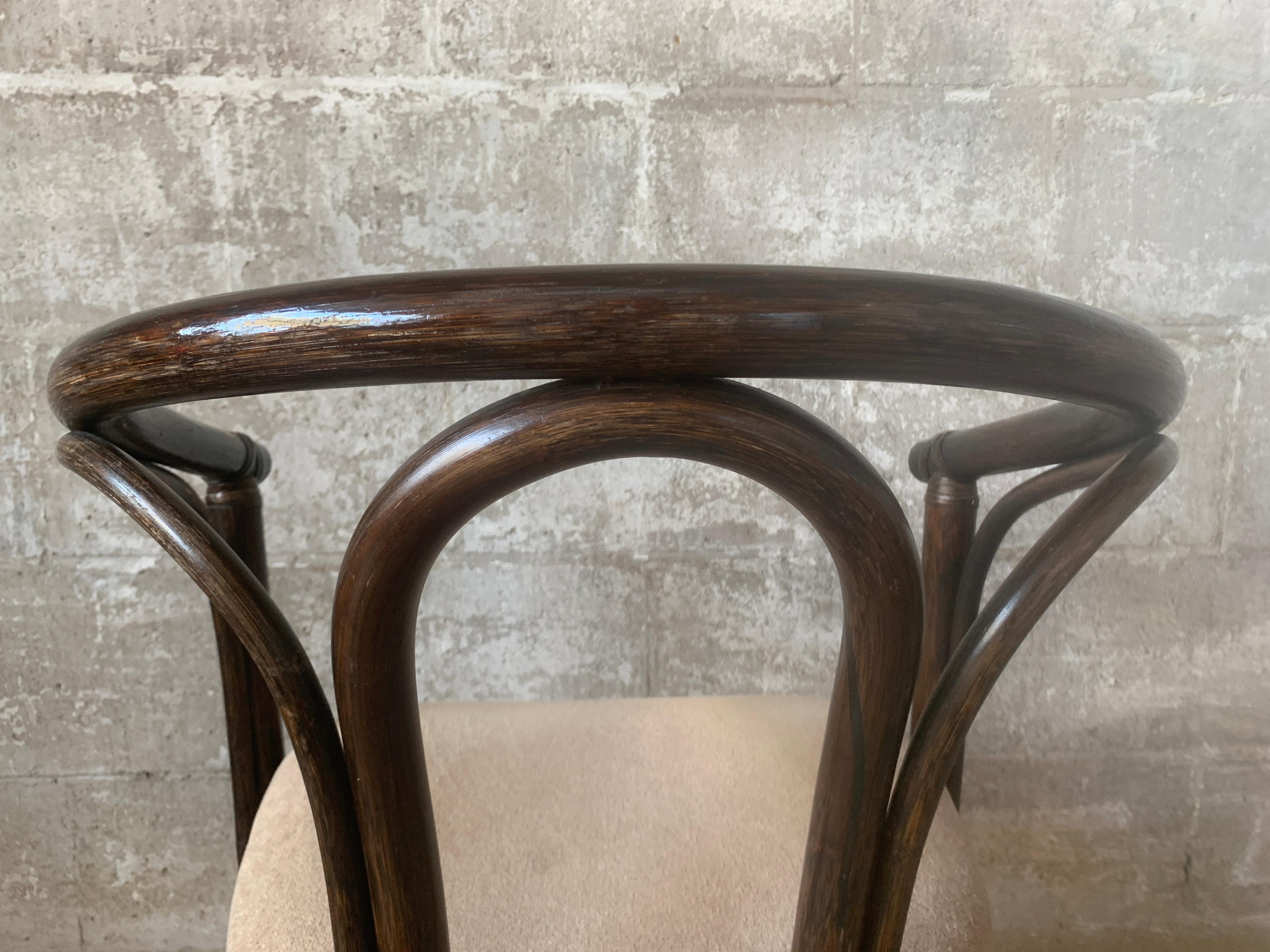 Set of 4 midcentury bentwood bamboo Dutch dining chairs, Rohe Noordwolde 1970s For Sale 9