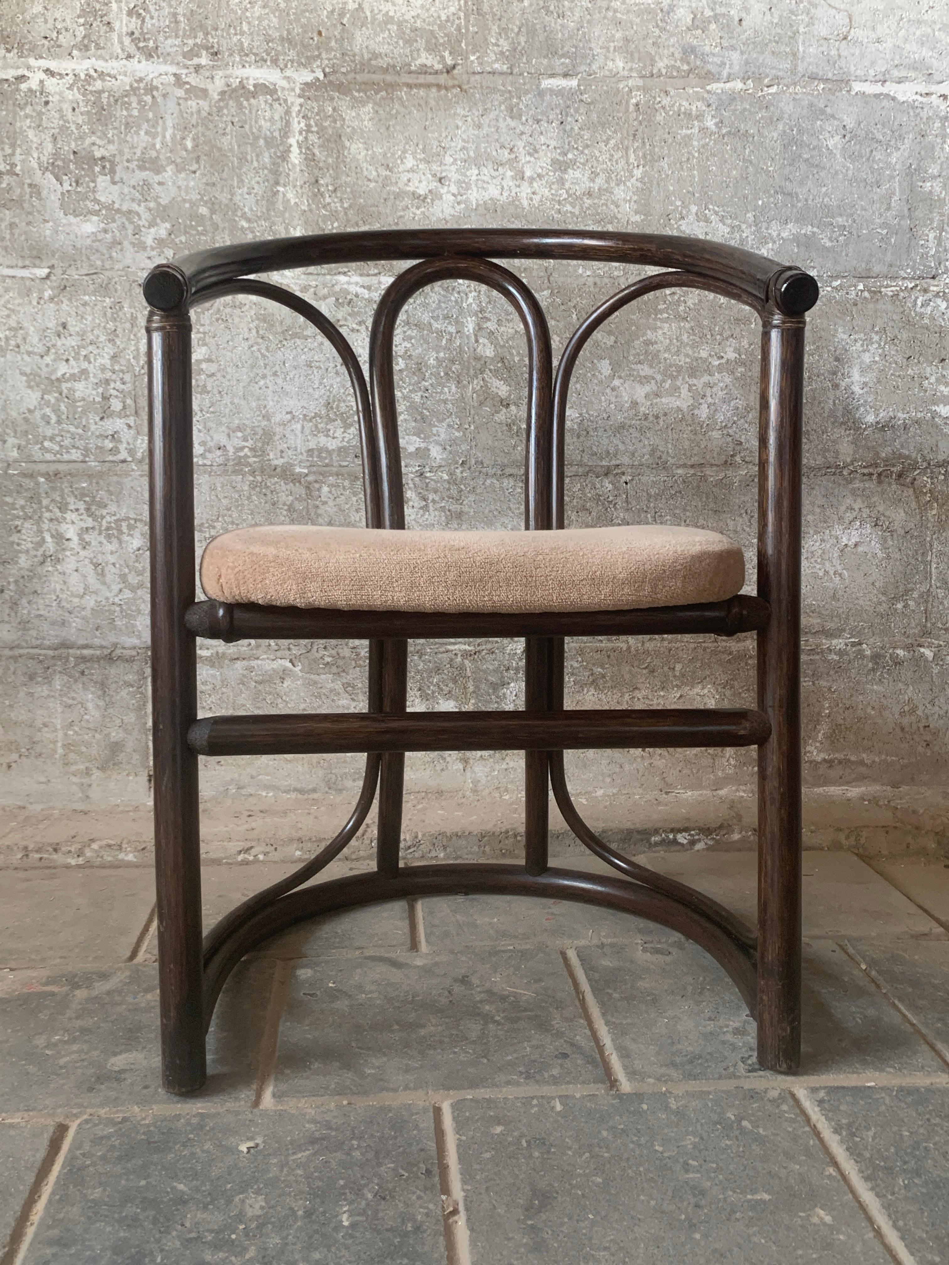 Mid-Century Modern Set of 4 midcentury bentwood bamboo Dutch dining chairs, Rohe Noordwolde 1970s For Sale