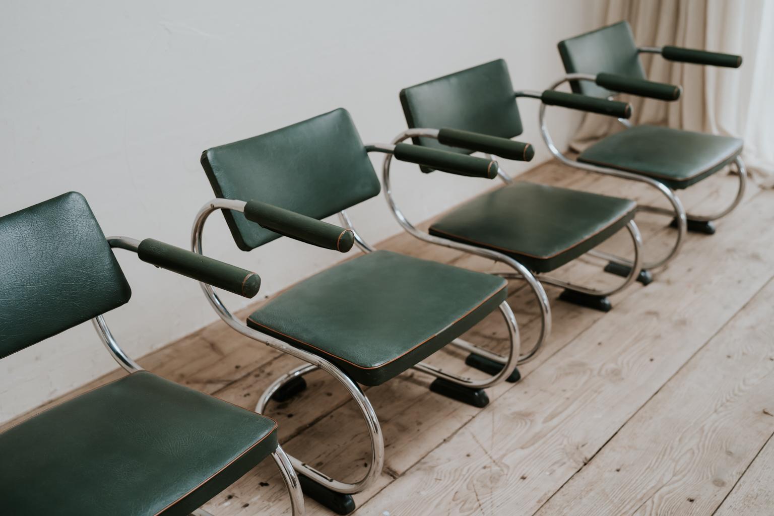 Belgian Set of 4 Midcentury Chairs For Sale