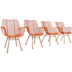 Set of 4 Midcentury Danish Modern Woodard Sculptura Armchairs