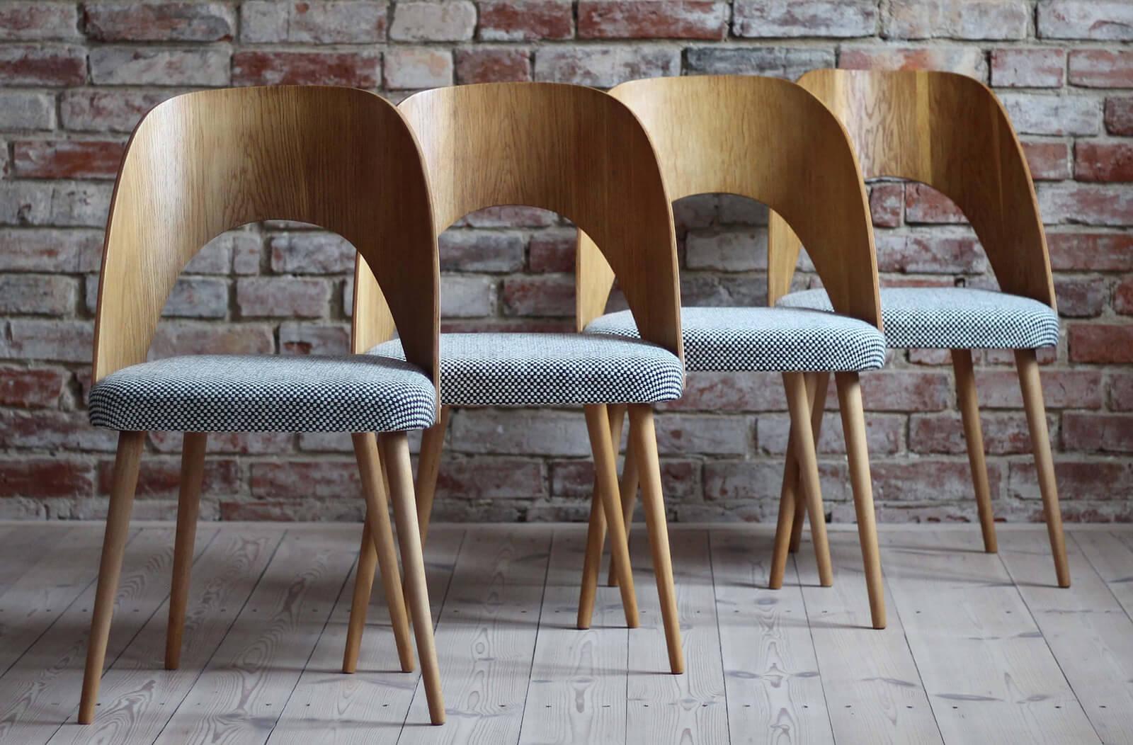 Mid-Century Modern Set of 4 Midcentury Dining Chairs by A. Šuman, Drevopodnik ONV Pisek