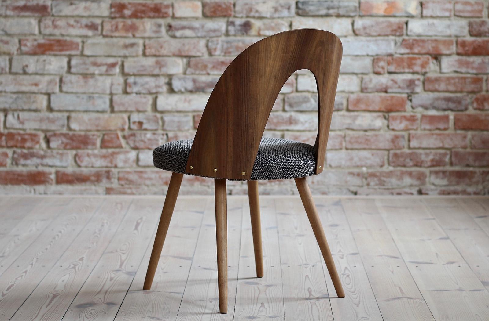 Set of 4 Midcentury Dining Chairs by A. Šuman, Reupholstered in Kvadrat Fabric 2