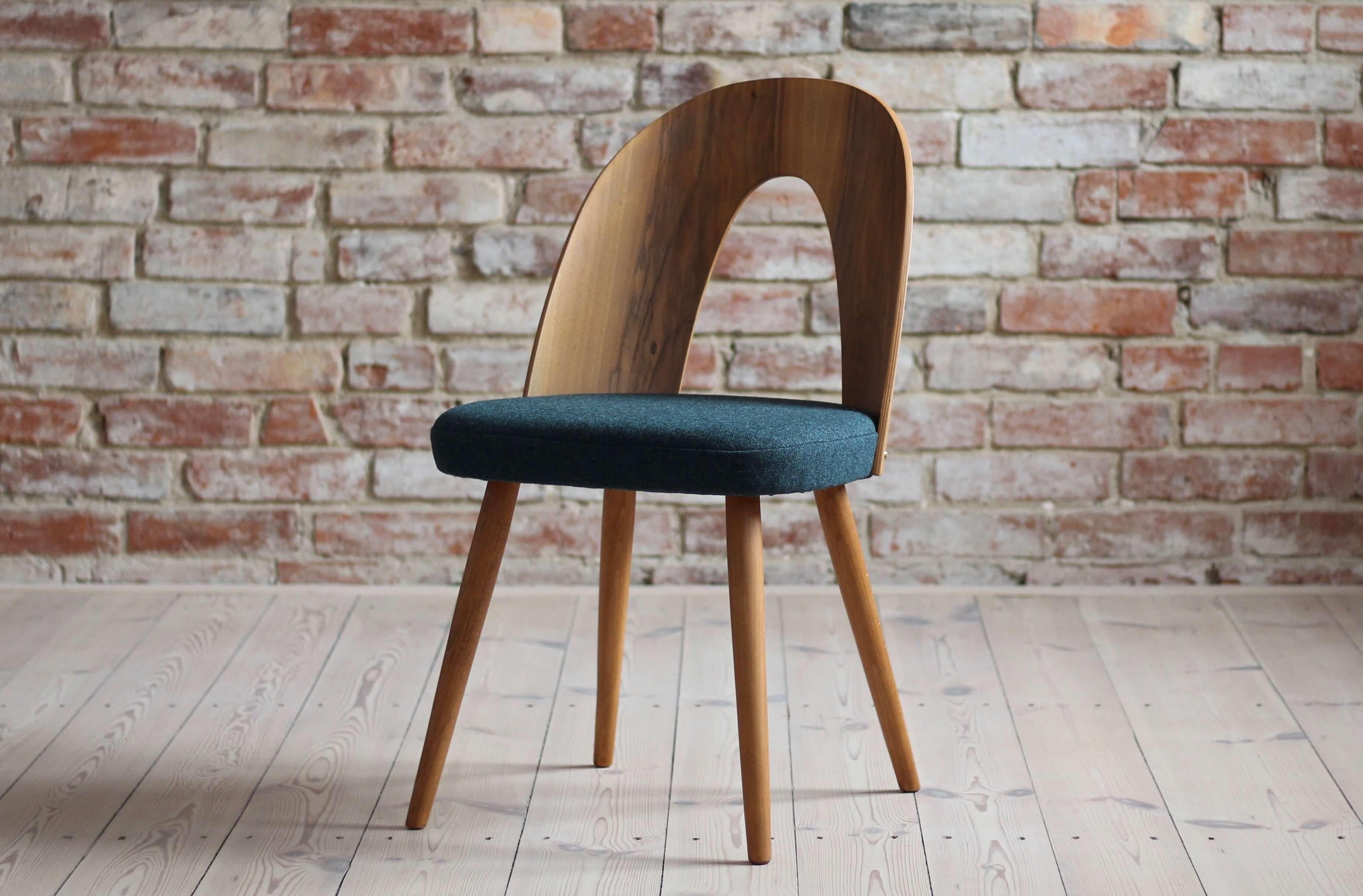 Set of 4 Midcentury Dining Chairs by A. Šuman, Reupholstered in Kvadrat Fabric 6