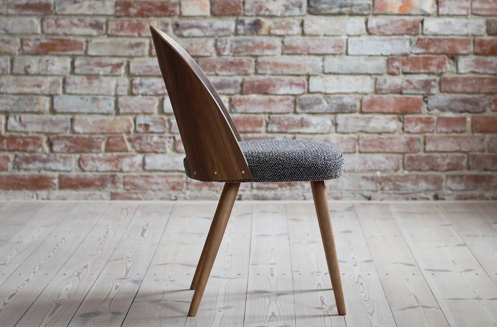 Mid-20th Century Set of 4 Midcentury Dining Chairs by A. Šuman, Reupholstered in Kvadrat Fabric