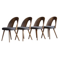 Set of 4 Midcentury Dining Chairs by A. Šuman, Reupholstered in Kvadrat Fabric