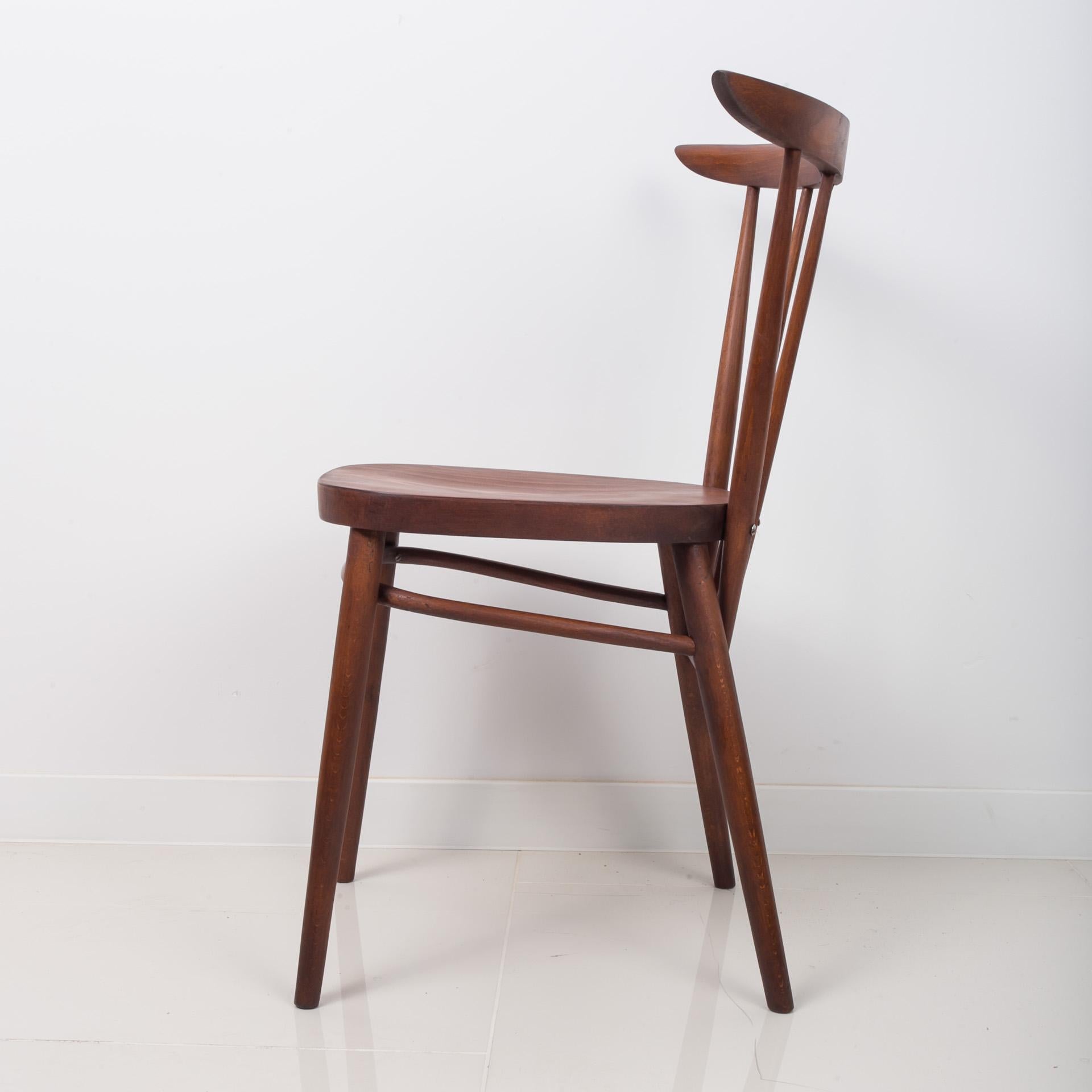 Beech Set of 4 Midcentury Dining Chairs by František Jirak, Czechoslovakia 1960s For Sale