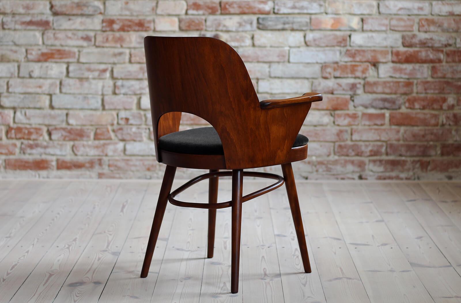 Set of 4 Midcentury Dining Chairs by L. Hofmann, Reupholstered in Kvadrat Fabric 3