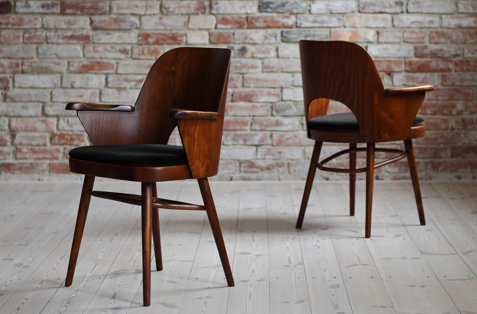 Set of 4 Midcentury Dining Chairs by L. Hofmann, Reupholstered in Kvadrat Fabric In Good Condition In Wrocław, Poland