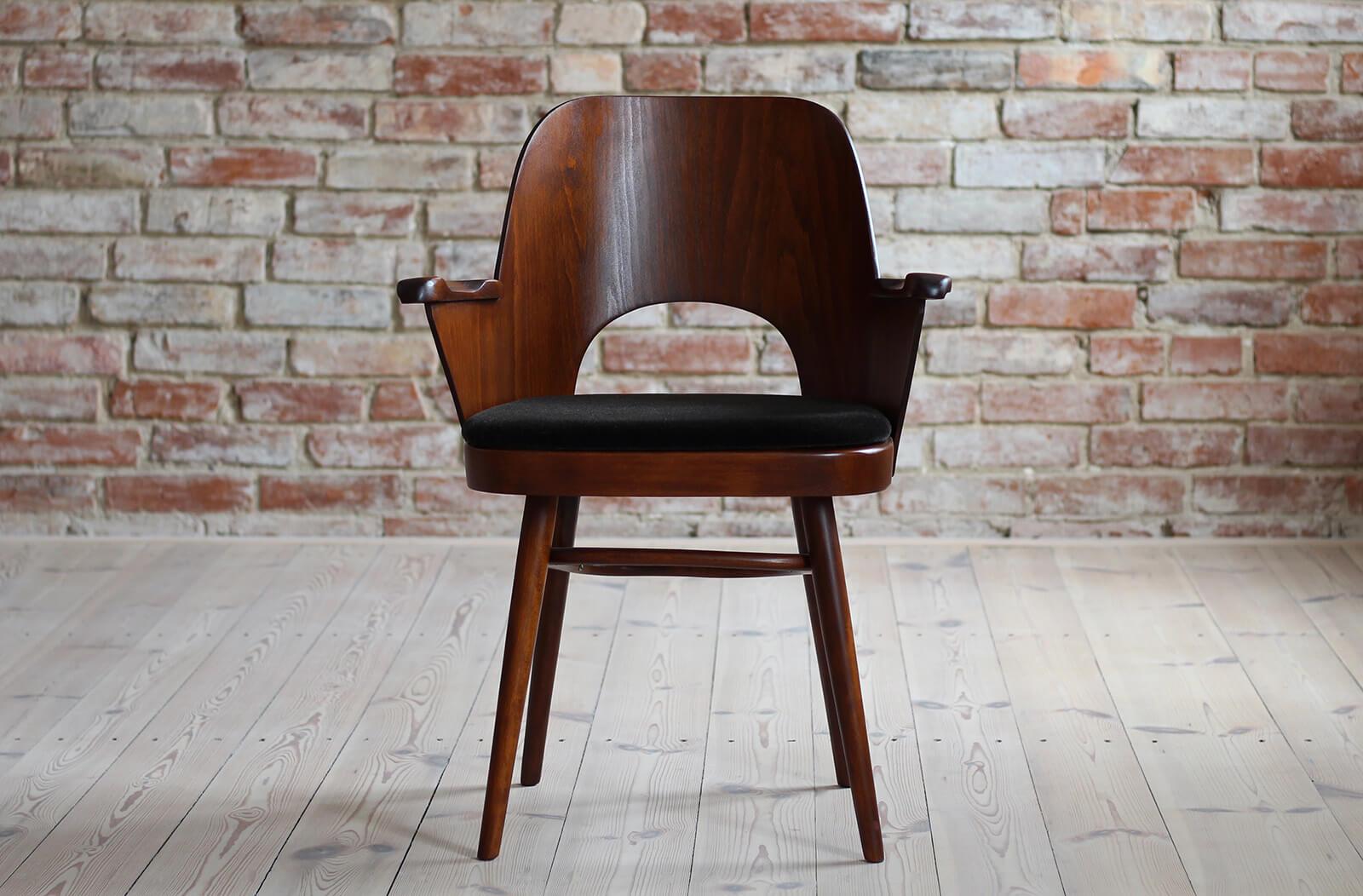Bentwood Set of 4 Midcentury Dining Chairs by L. Hofmann, Reupholstered in Kvadrat Fabric