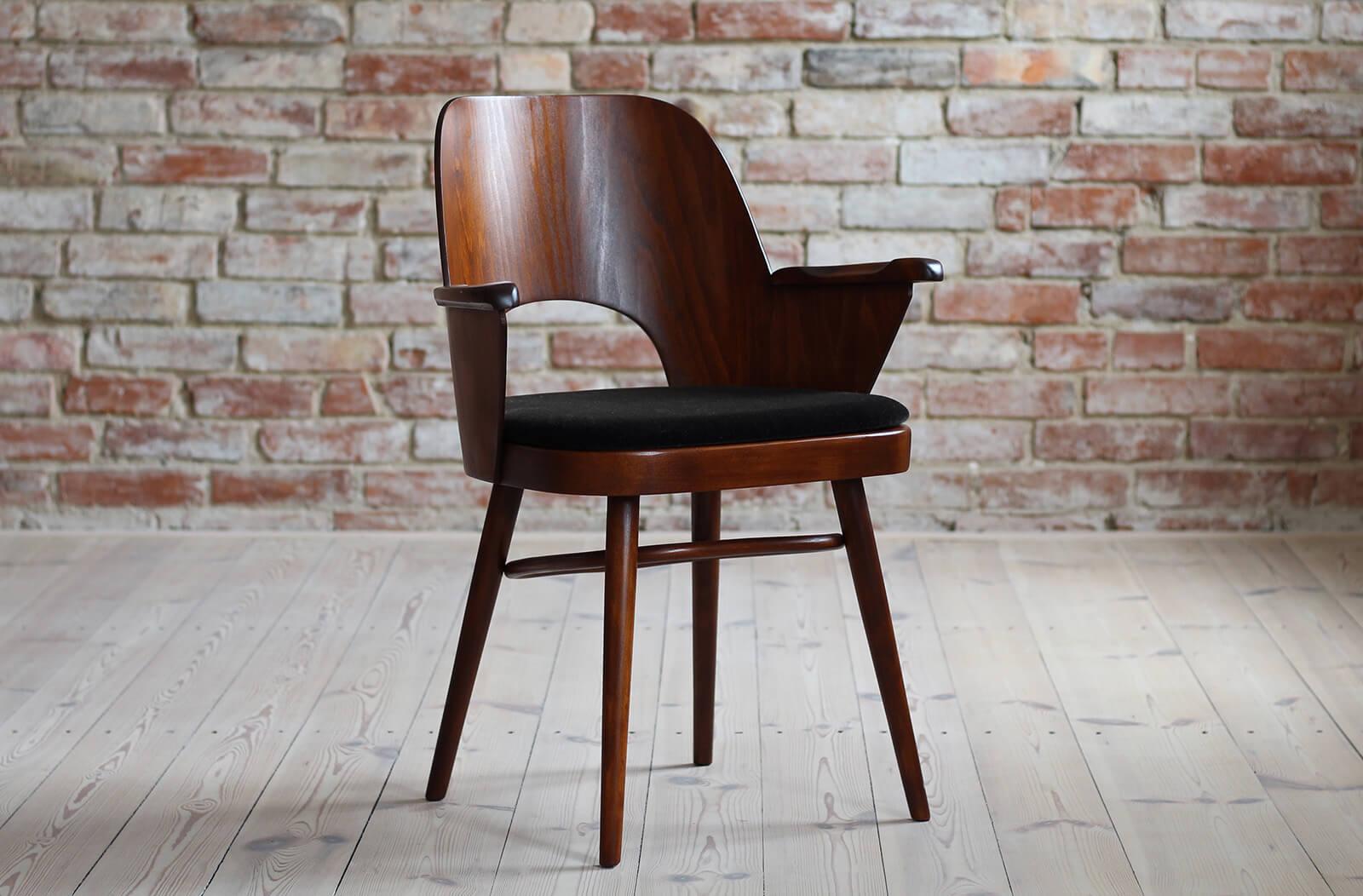 Set of 4 Midcentury Dining Chairs by L. Hofmann, Reupholstered in Kvadrat Fabric 1