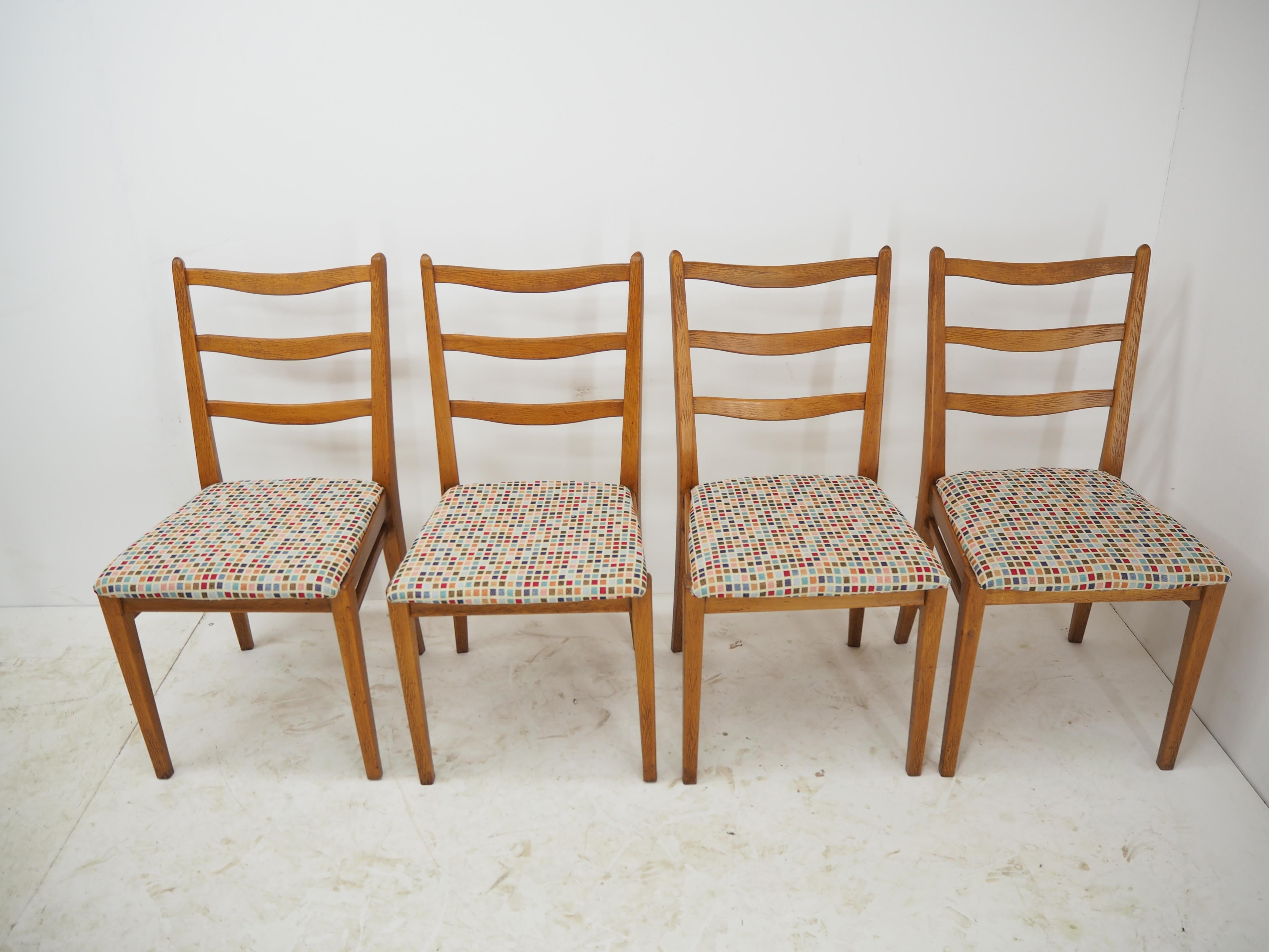 Mid-Century Modern Set of 4 Midcentury Dining Chairs, Interier Praha, Czechoslovakia, 1970s For Sale