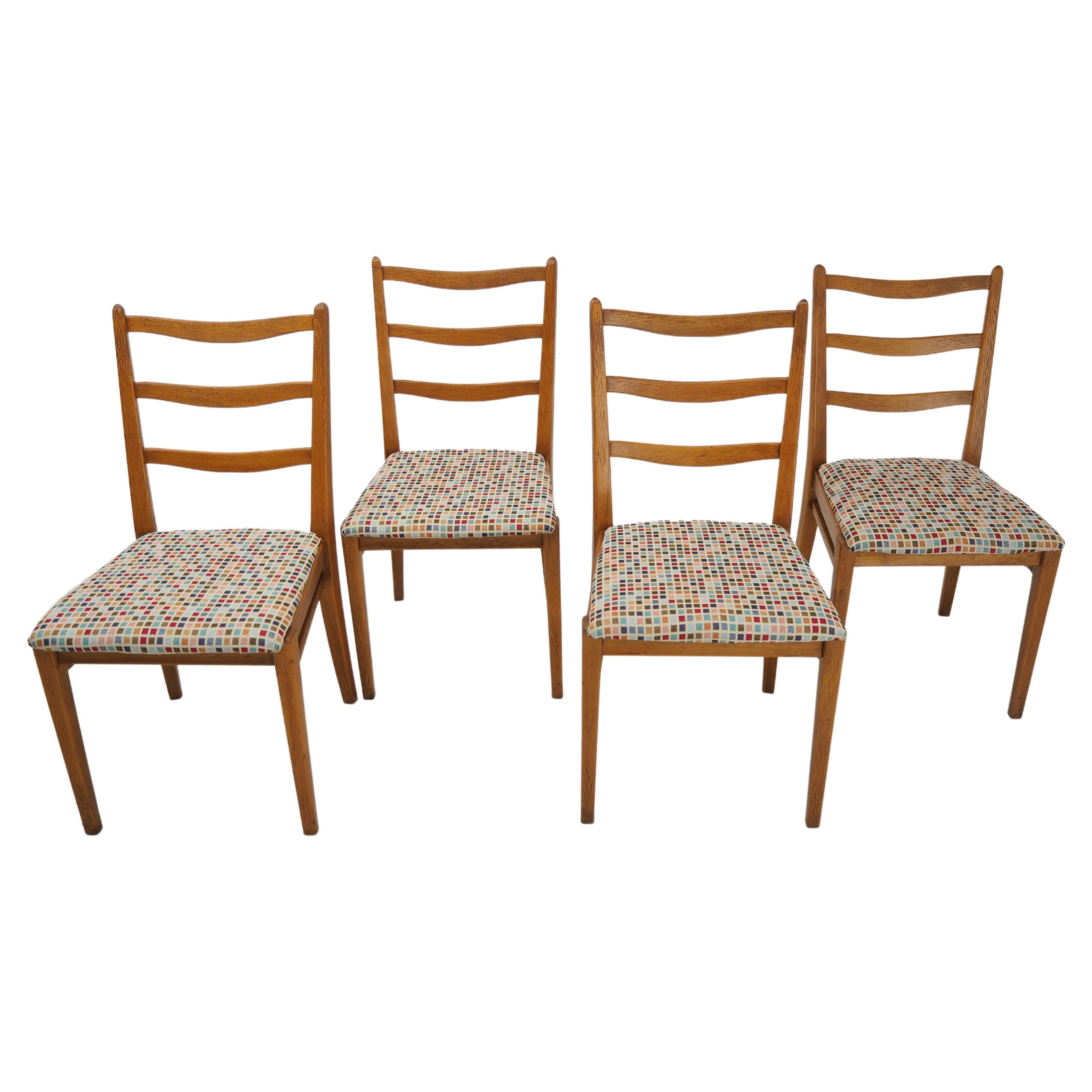 Set of 4 Midcentury Dining Chairs, Interier Praha, Czechoslovakia, 1970s For Sale