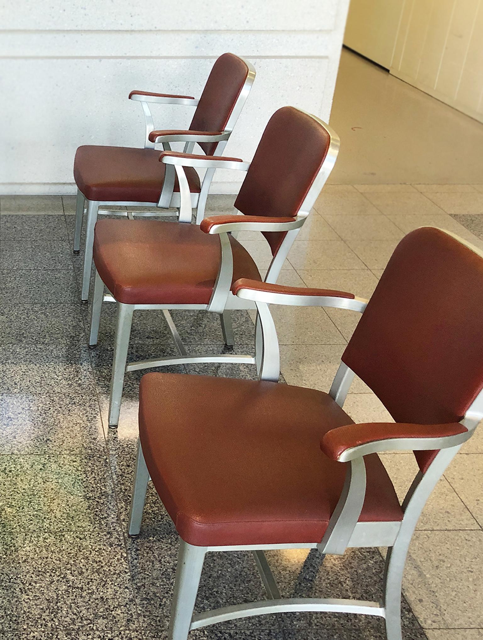 20th Century Set of 4 Midcentury Goodform Aluminum Armchairs by the General Fireproofing Co.