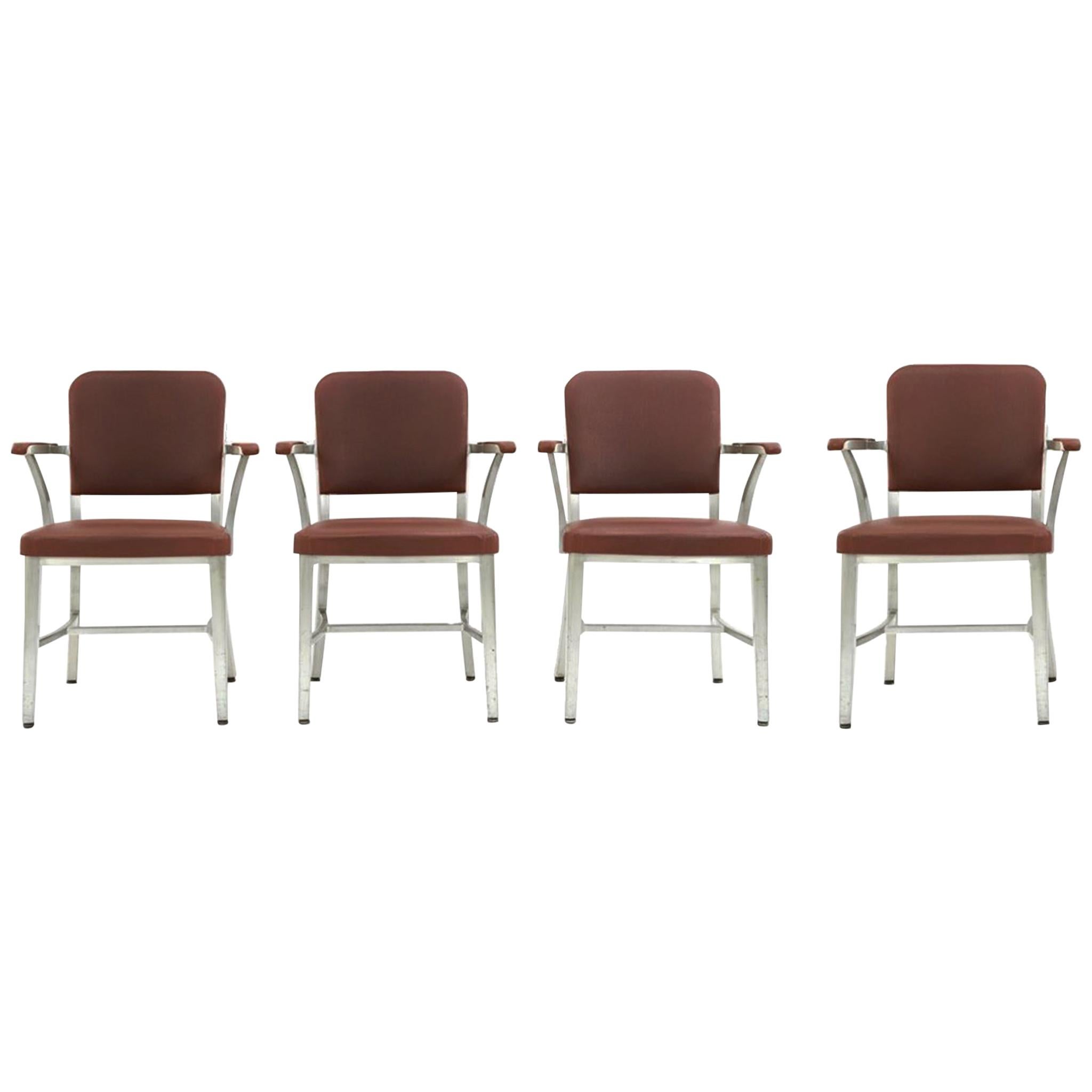 Set of 4 Midcentury Goodform Aluminum Armchairs by the General Fireproofing Co.