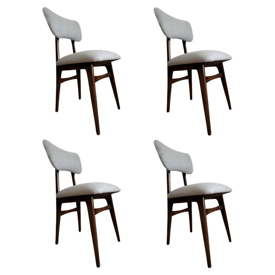 Set of 4 Midcentury Grey Dining Chairs, Europe, 1960s For Sale