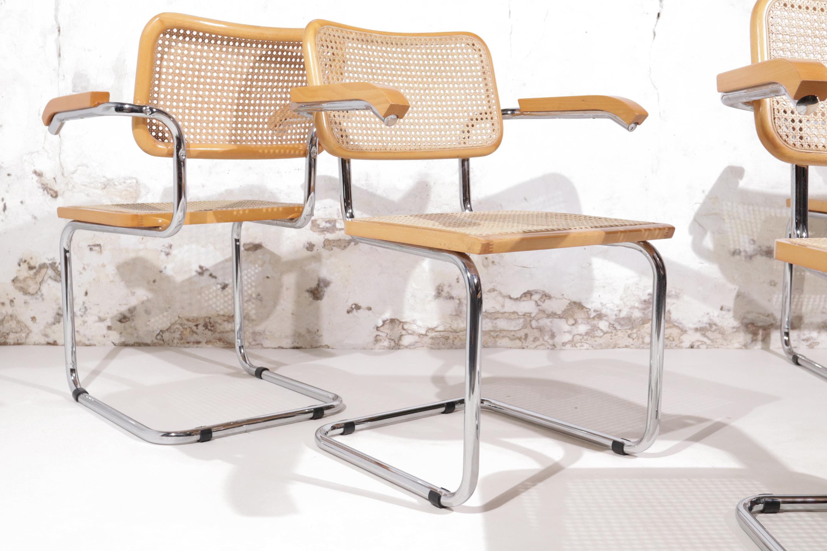 Set of 4 Midcentury Marcel Breuer S64 Cesca Chairs, Fasem Italy 4