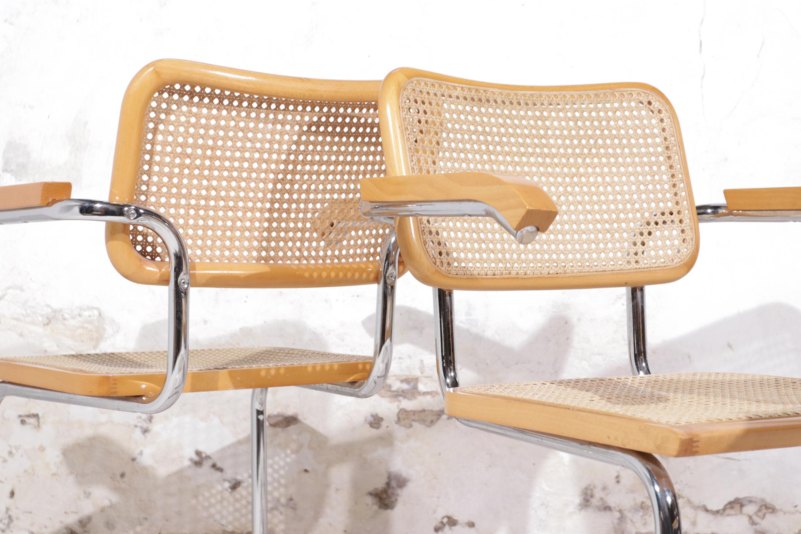 Set of 4 Midcentury Marcel Breuer S64 Cesca Chairs, Fasem Italy 5