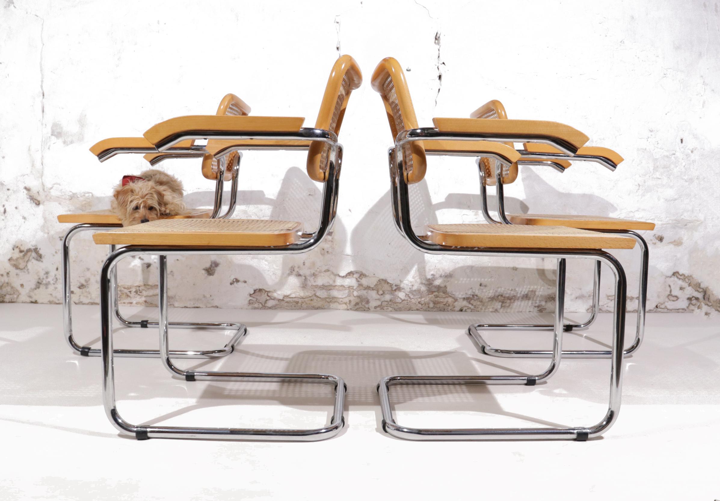 Set of 4 Midcentury Marcel Breuer S64 Cesca Chairs, Fasem Italy 6