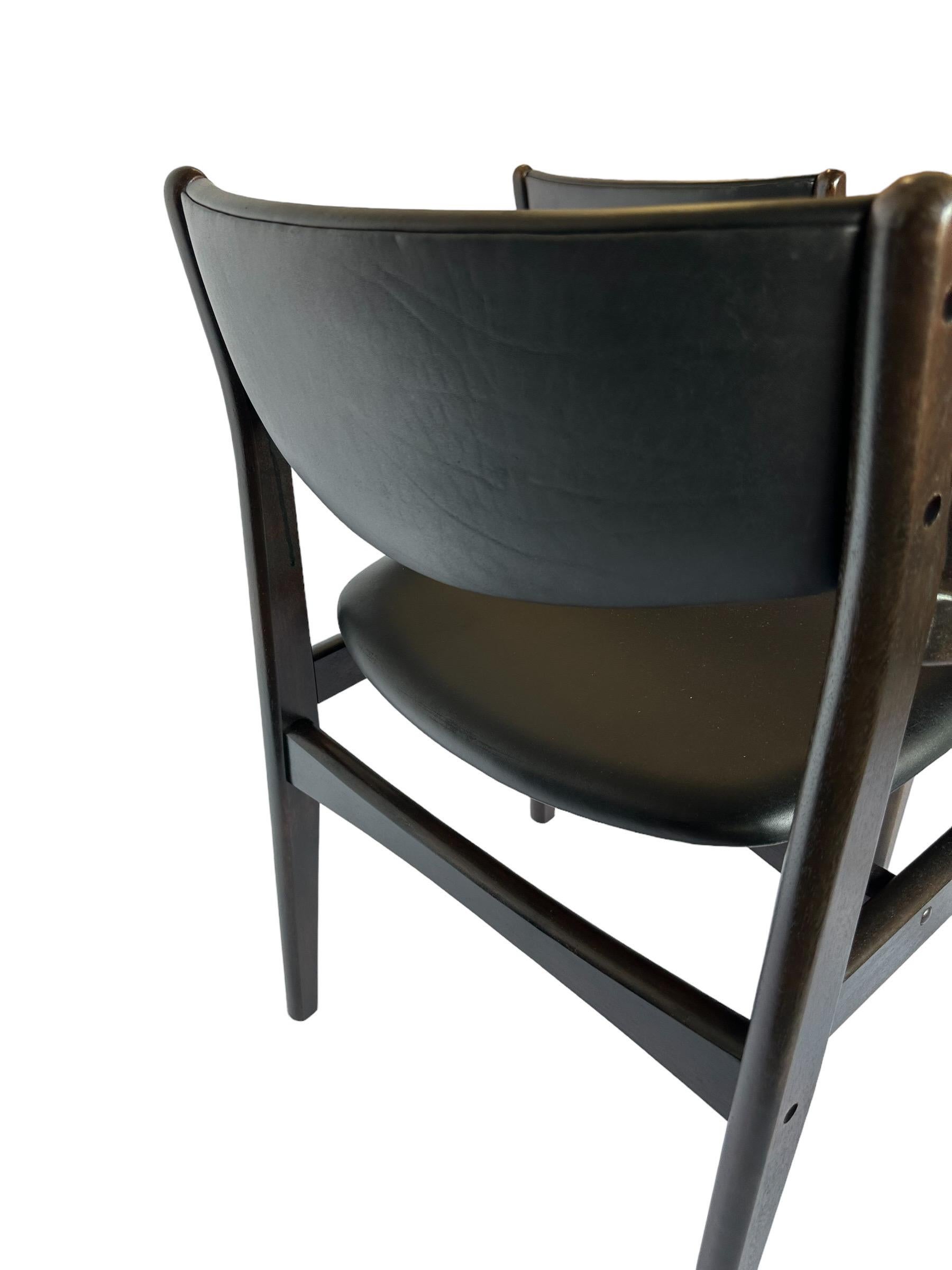 Set of 4 Midcentury Modern Danish Style Hardwood Dining Chairs 7