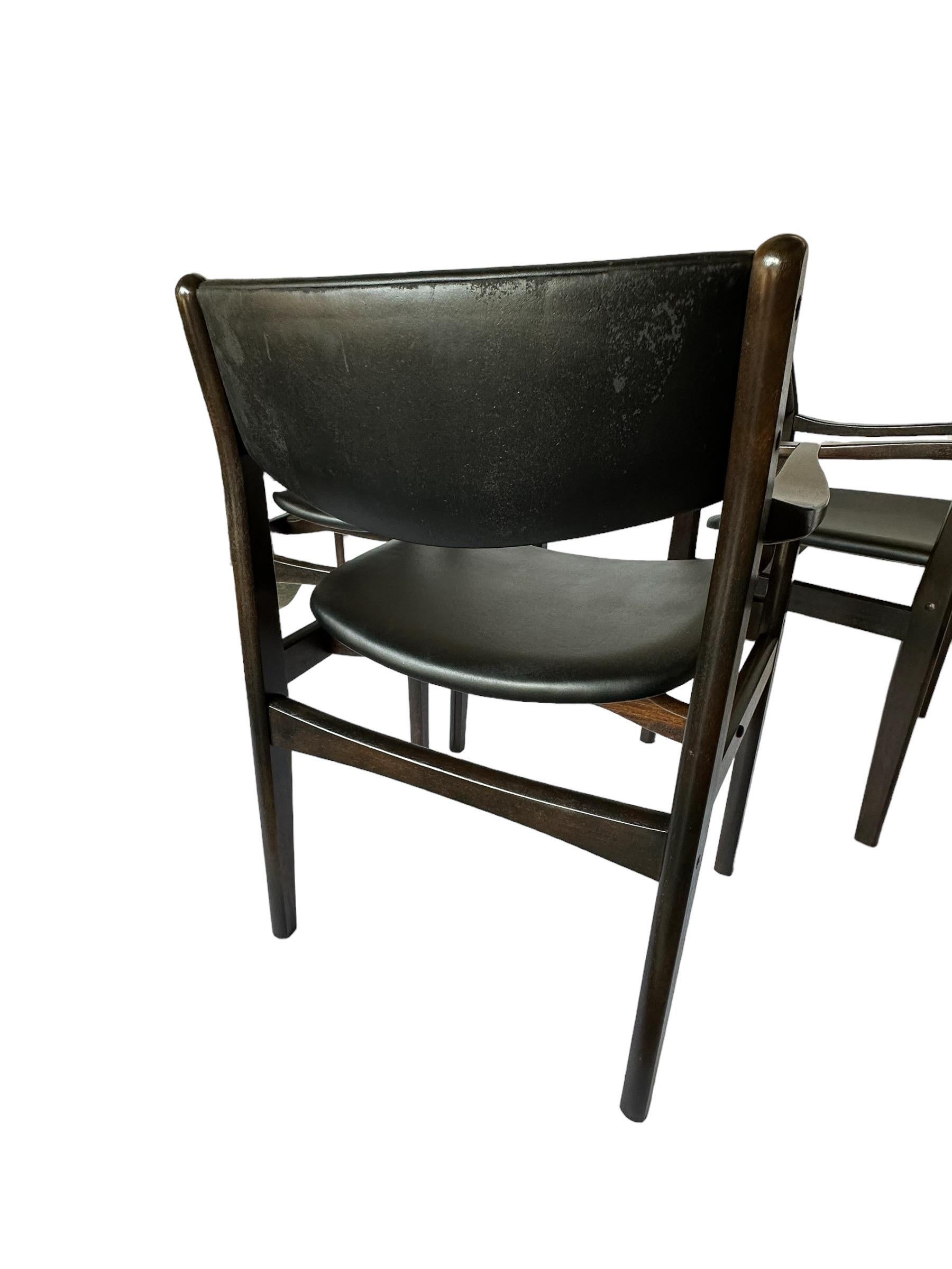 Set of 4 Midcentury Modern Danish Style Hardwood Dining Chairs 9