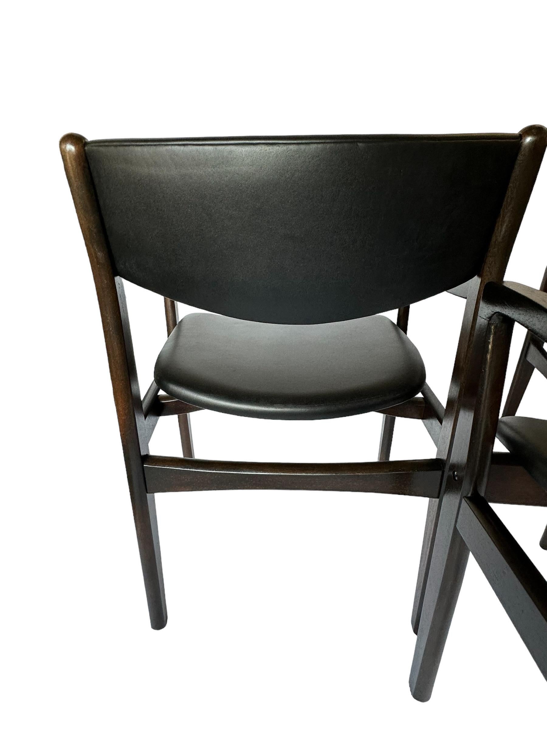 Set of 4 Midcentury Modern Danish Style Hardwood Dining Chairs 10